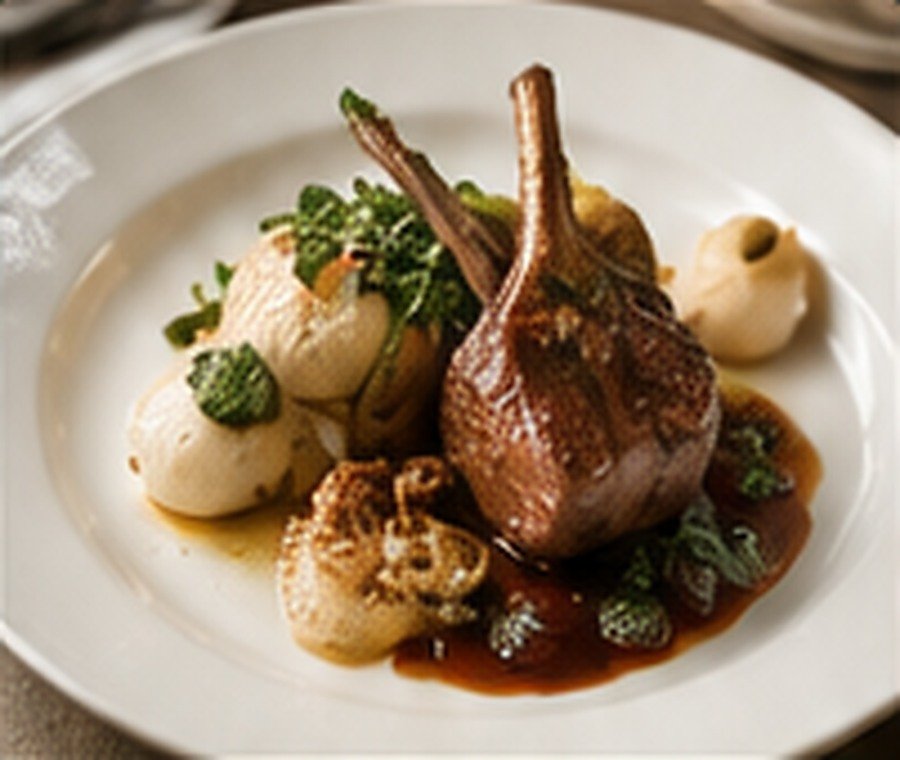 Grilled lamb rack
